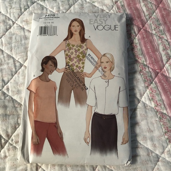 Very Easy Very Vogue Sewing Pattern 7478-12-14-16- hard to find pattern - Picture 7 of 7
